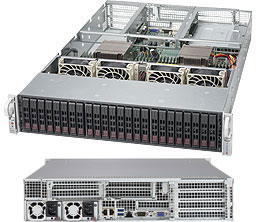 Super 2028U-TR4+,2xE5-2600v4,Video, 4x GB/i350, 24x HS 2.5" SATA3(C612)+R, IPMI, D4(3TB),2U/R1000W