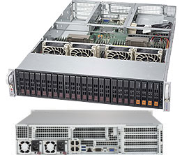 Super 2028U-E1CNRT+,2xE5-2600v4,7xPCIe,Video,2x 10GB,24x HS 2.5"+4x 2.5" NVMe,IPMI,D4(3TB),2U/R1KW