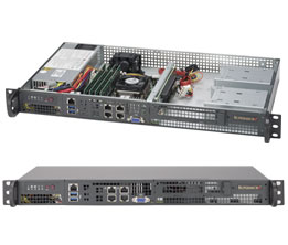 Super 5018A-TN7B, Rear I/O, Atom-C2758, Video,7x GB LAN,1x Int Bays,IPMI, DDR3/64GB, 1U/200W