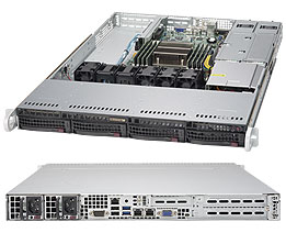 Super 5018R-WR, C612/X10, WIO, Video, 2x GB(i350-AM2) LAN, 4x HS Bays, IPMI, DDR3/512GB, 1U/R500W
