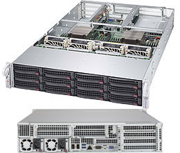 Super 6028U-TRTP+, 2xE5-2600v4, Video, 2x10GB/SFP+, 12x HS SATA3(C612)+R, IPMI, D4(3TB), 2U/R1000W
