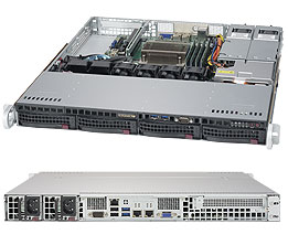 Super 5019S-MR, E3-1200v5 or i3, Video, 2x GB/i210, 4x HS SATA3 Bays+R, IPMI, D4(64GB), 1U/R400W