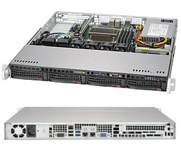 Super 5019S-M, E3-1200v5 or i3, Video, 2x GB/i210, 4x HS SATA3 Bays+R, IPMI, D4(64GB), 1U/350W