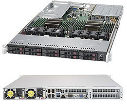 Super 1028U-E1CR4+, 2x E5-2600v4, Video, 4x GB/i350, 10x HS 2.5" Bays, IPMI, D4(3TB), 1U/R750W