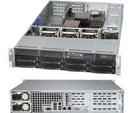 Supermicro SC825TQC-R740W, 2U RM,WIO,8x HS SAS3(12Gb/s)+2x Fixed 3.5" Bays,7x LP FL Slots,R740W(1+1)