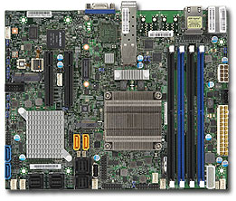 Supermicro X10SDV-2C-7TP4F,D1508/2C/4T,PCI-e,Video,2x10GB/SFP+ & 2x GB,SAS2(LSI2116),IPMI,D4(128GB)