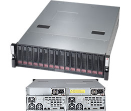 Super 6038R-DE2CR16L,2xNodes,2xE5-2600v4,Video,2x10GB/X540,16x HS SAS3(LSI3008/IT),D4(1TB),3U/R1200W