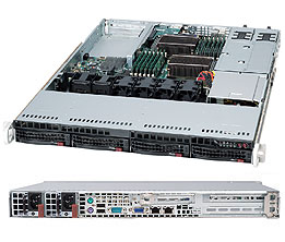 Supermicro SC815TQC-R504W, 1U RM, WIO, 4x HS SAS3(12Gbs/)+1x Slim CD Bays, 2x FH/1x LP, R500W(1+1)