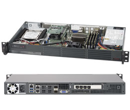 Super 5018D-LN4T, Xeon D-1508/2C/4T, Video, 2x10GB SFP+,1x3.5" SATA3 Bays,IPMI,D4/128GB,1U/200W