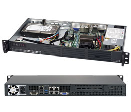 Super 5018A-LTN4, Rear I/O, Atom-C2358, Video, 4x GbE, 4x 2.5" Bays, IPMI, SO-DIMM/16GB, 1U/200W(LN)