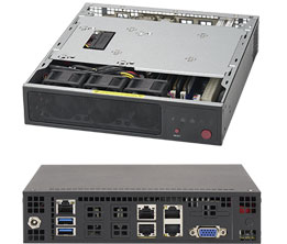 Super E200-8D, Intel D-1528/6C12T, Video, 2x GB+2x 10GB/RJ45, 2.5" Bays, IPMI, D4(128GB), Mini-1U/DC