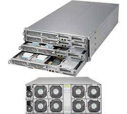 Super F618H6-FT+,4x Node,F I/O,2xE5-2600v4,Video,2xGB,12xFixed SAS3(LSI3008),IPMI,D4(2TB),4U/R2000W