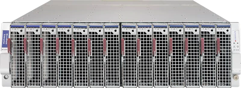 SuperBlade MBE-314E-220D, 14x HS Blades, Up to 2x HS GEM Switches & 1x HS CMM/KVM,3U RM,R2000W(1+1 )