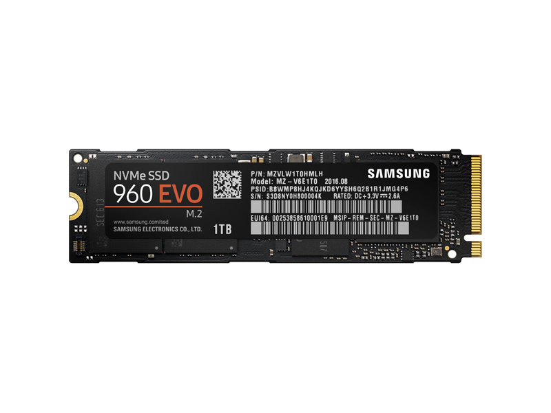 Samsung 960 EVO, 1TB NVMe*, M.2 PCIe3.0(x4) SSD(V-NAND)