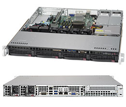 Super 5019S-MR-G1585L,E3-1585Lv5, Video, 2x GB/i350, 4x HS SATA3 Bays+R, IPMI,D4(64GB),1U/R400W(1+1)