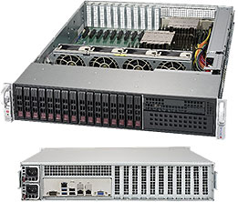 Super 2028R-TXR, 2x E5-2600v4, Video, 2x GB/i350, 16x HS 2.5" Bays+R, IPMI, D4(2TB), 2U/R1000W