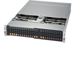 Super 2029BT-DNC0R,2x Nodes,2x LGA3647,Video,1xSIOM,4xNVMe+8xSAS3(IT) HS 2.5",IPMI,D4(3TB),2U/R2200W
