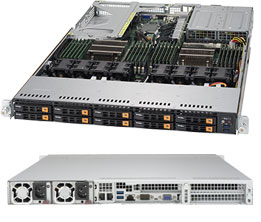 Super 1029U-TN10RT, 2x LGA3647, Video, 2x 10GB/X550, 10x HS 2.5" NVMe, IPMI, DDR4(3TB), 1U/R1000W