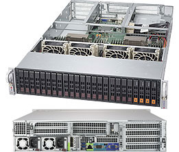 Super 2029U-E1CR4T,2x LGA3647,8x PCI-e,Video,4x10GB/X710,24x HS 2.5" SAS3/Exp,IPMI,D4(3TB),2U/R1000W