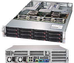 Super 6029U-E1CR4, 2x LGA3647, 8x PCI-e, Video, 4x 1GB/i350,12x HS SAS3/Exp,IPMI,DDR4(3TB),2U/R1000W