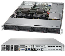 Super 6019P-WTR, 2x LGA3647, 4x PCIe, Video, 2x 1GB/X722,4x HS SATA3(C621)+R,IPMI,D4(1.5TB),1U/R750W