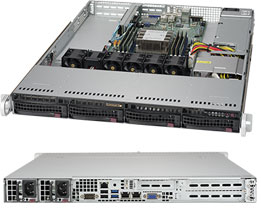 Super 5019P-WT, 1xLGA3647, 3x PCIe, Video, 2x 10GB/X772+, 4x HS SATA3(C622)+R,IPMI,D4(768GB),1U/600W