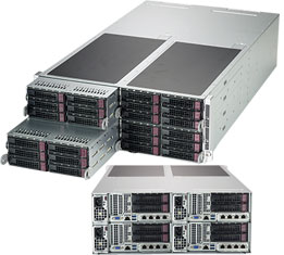 Super F629P3-RTB, 4x Nodes, 2x LGA3647, Video, 1x SIOM, 8x HS SATA3(C621), IPMI, D4(1.5TB),4U/R1200W