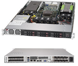 Super 1019GP-TT, 1x LGA3647, 2x GPUs, Video, 2x 10GB/X550,6x HS 2.5" SATA3+R,IPMI,D4(768GB),1U/1400W