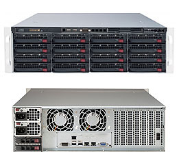 Super 6039P-E1CR16H, 2x LGA3647, Video, 2x 10GB/X557,16xHS SAS3(3108/HW Raid),IPMI,D4(2TB),3U/R1200W