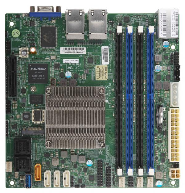 Supermicro A2SDi-12C-HLN4F, Atom-C3858(12-Core), Video, 4x GB/C3000, 12x SATA3 via SoC, DDR4(256GB)