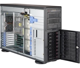 Super 4023S-TRT, 2x AMD 7000, Video, 2x 10GB/X550, 8x HS SATA Bays, IPMI, DDR4(2TB), 4U/Tower,R1280W