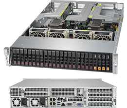 Super 2029UZ-TR4+, 2x LGA3647, Video, 4x GB, 24x HS 2.5" Bays, IPMI, D4(3TB), 2U/R1600W