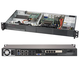Super 5019A-12TN4, Atom C3850, Video,4x1GB/i350,4xInt 2.5 or 2x3.5 Bays,IPMI,D4 SO-DIMM(64G),1U/200W