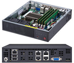Super E200-9A, Atom C3558(16W), Video, 4x GbE LAN+IPMI, 1x Fixed 2.5"+M.2, DDR4(256GB), Mini-1U,60W