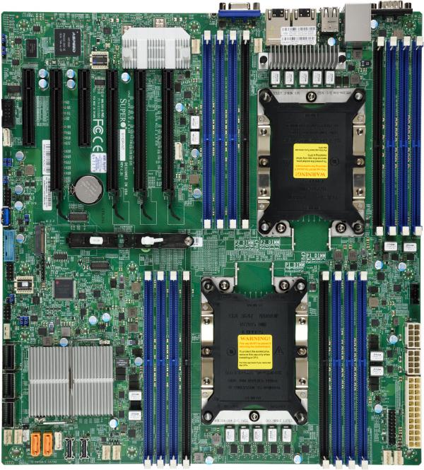 Super X11DPi-NT,2x LGA3647,6x PCI-e,VGA,2x 10GB/X557,14x SATA3(C621)+R/2x M.2,2x NVMe,IPMI,DDR4(2TB)