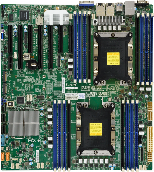 Super X11DPH-i, 2x LGA3647, 7x PCI-e, VGA, 2x 1GB/88E1512, 10x SATA3(C624)+R/2x M.2, IPMI,DDR4(2TB)