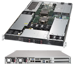 Super 1029GP-TR,2x LGA3647,4x GPUs,Video,SIOM,2xHS 2.5" SATA3+2x HS 2.5" NVMe,IPMI,D4(2TB),1U/R1600W