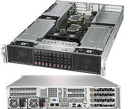 Super 2029GP-TR,2x LGA3647,6xGPUs,Video,SIOM,8x HS 2.5" SATA3+2x HS 2.5" NVMe,IPMI,D4(2TB),2U/R2000W