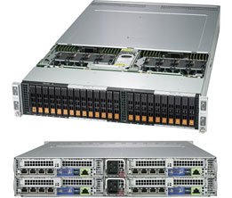 Super 2029BZ-HNR, 4x Nodes, 2x LGA3647, Video, 1x SIOM, 6x HS 2.5" NVMe Bays, IPMI,D4(3TB),2U/R2600W