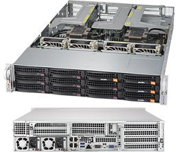Super 6029UZ-TR4+, 2x LGA3647, Video, 4x 1GB/i350, 12x HS SATA3(C621)+R, IPMI, DDR4(3TB), 2U/R1600W