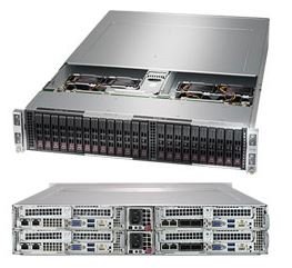 Super 2123BT-HTR, 4x Nodes, 2x AMD 7000, Video,1xSIOM,6xHS 2.5" SATA3 Bays,IPMI,D4(2TB),2U RM,R2200W