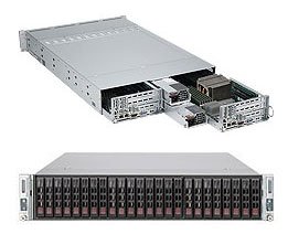Super 2122TC-DL6RF4,2xNodes,2xAMD 4000,Video,4xGB,12xHS 2.5" SAS2(2008/IT),IPMI,D3/192G,2U RM,R1280W