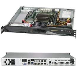 Super 5019C-M4L, E-2100/i3(LGA1151), Video, 4x1GB/i210, 2x Fixed 3.5" Bays,IPMI,D4(128GB),1U/350W
