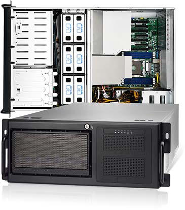 Tyan B7100F48BV10HR-N,2xLGA3647,7xPCIe,Video,2x1Gb,10xHS 2.5" Bay(8F+2R),IPMI,D4(1.5TB),4U RM,R1600W