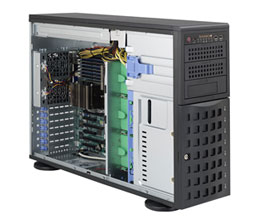 Supermicro CSE-745BAC-R1K28B2, 4U RM/Tower, 8x HS SAS3/SATA3+3x 5.25" Ext Bays, R1280W(1+1),