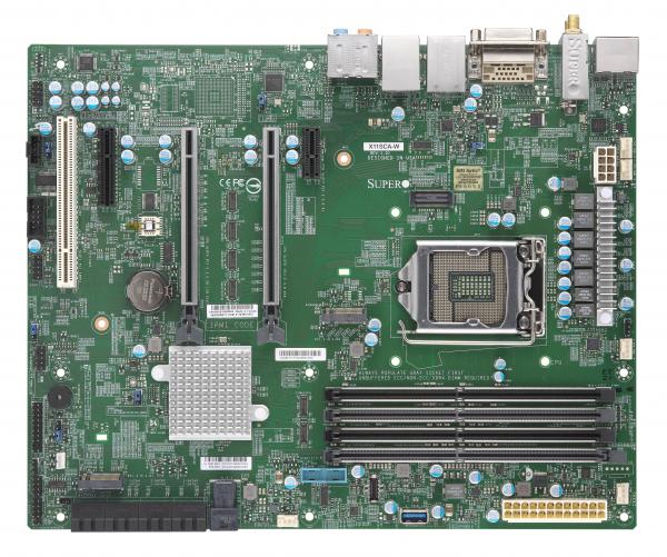 Super X11SCA-W,i3/i5/i7/i9/E2100(LGA1151),Video,HD Audio,2xGB+WiFi,8xSATA3+R(C246),M.2,IPMI,D4(64GB)
