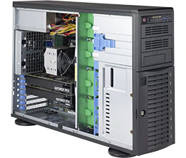 Super 5049A-T,1xLGA3647,4x PCIe,Video,HD Audio,1GB+10G+IPMI,8xHS SATA(C621)+R,D4(3TB),4U/Tower/1200W