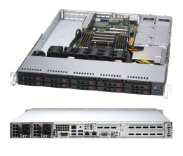Super 1114S-WTRT, 1x AMD 7002, Video, 2x 10GB Lan,10x HS 2.5" SATA3 Bays, IPMI,DDR4(2TB),1U RM,R500W