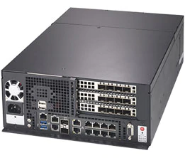 Super SYS-E403-9D-16C-FN13TP,D-2183iT-2.2Ghz/16C/32T,VGA,9xGB+2x10G/RJ45+2x10G/SFP+,IPMI,Box PC,600W