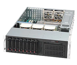 Supermicro SC835TQC-R802, 3U RM, 8x HS SAS3/SATA3+2x 5.25"+1x Slim CD Bays, R800W(1+1) P.S